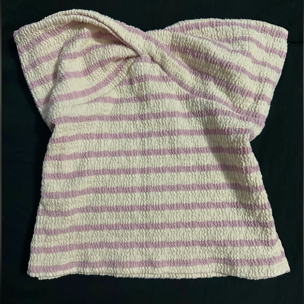 Pink and White Striped Top